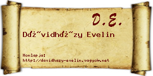 Dávidházy Evelin névjegykártya