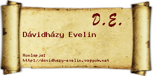 Dávidházy Evelin névjegykártya